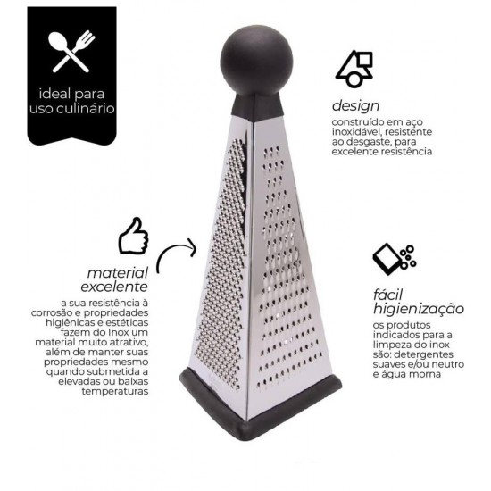 Ralador 23,5cm 3 Faces Triangular Para Mesa